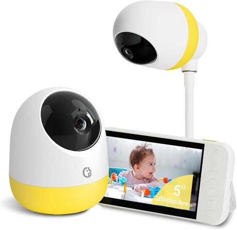 Ellie Pro Baby Monitor with Camera and Audio,5'' IPS 2K UHD Resolution,6000mAh Battery, Remote Pan-Tilt-5X Zoom, 2-Way Talk,No WiFi, Night Vision, Virtual Fence 24hr Play Back and 1000ft Range in Kuwait