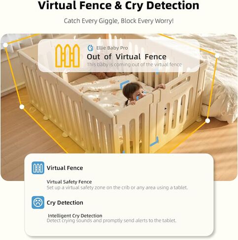 Ellie Pro Baby Monitor with Camera and Audio,5'' IPS 2K UHD Resolution,6000mAh Battery, Remote Pan-Tilt-5X Zoom, 2-Way Talk,No WiFi, Night Vision, Virtual Fence 24hr Play Back and 1000ft Range in Kuwait