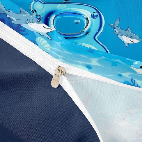 Feelyou Cartoon Shark Duvet Cover Toddler Size Cute Fish Bedding Set for Boys Girls Personalized Initial Alphabet Letter B Comforter Cover Bedroom Decor 2Pcs with 1 Pillowcase (No Comforter) in Kuwait
