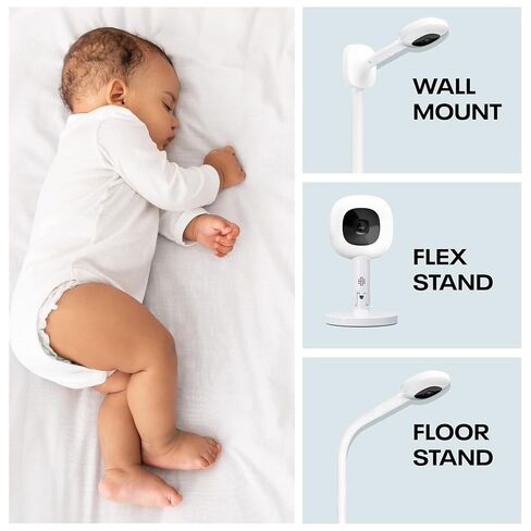 Nanit Pro Smart Baby Monitor & Flex Stand - 1080p Secure Wi-Fi Video Camera, Sensor-Free Sleep & Breathing Motion Tracker, 2-Way Audio, Sound & Motion Alerts, Night Vision, and Breathing Band - Blue in Kuwait
