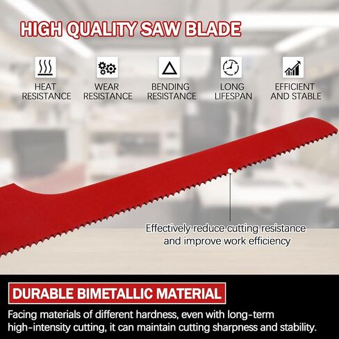 12 Pcs P4EV-6 reciprocating air Saw Blade Fits Ingersol Rand air Saw 4" 24T | 4" 24 TPI Fine for Standard 1/2" Shank Air Saw Blades for Metal in Kuwait