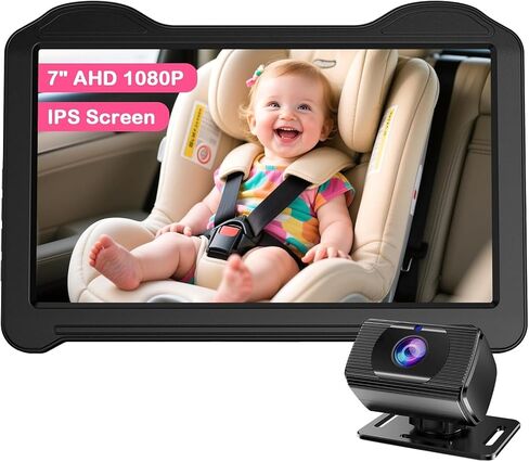 HD 1080P Day & Night Vision Baby Car Camera - Easy Install Car Seat Camera | 150° Wide Angle for Full Backseat View - Brightness Adjustment Monitor Fits Most Cars,SUVs,Trucks in Kuwait