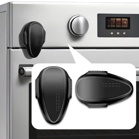 Oven Lock Child Safety (2 Pack),Oven Door Lock,Oven Front Lock, Baby Proofing, Baby and Child Proof Locks for Drawer Oven Stove Door, Upgrade Heat-Resistant Material, Easy to Install - Black in Kuwait
