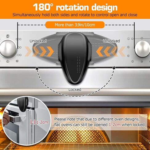 Oven Lock Child Safety (2 Pack),Oven Door Lock,Oven Front Lock, Baby Proofing, Baby and Child Proof Locks for Drawer Oven Stove Door, Upgrade Heat-Resistant Material, Easy to Install - Black in Kuwait