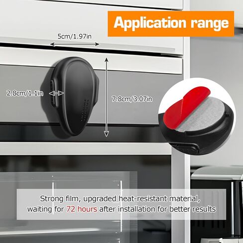 Oven Lock Child Safety (2 Pack),Oven Door Lock,Oven Front Lock, Baby Proofing, Baby and Child Proof Locks for Drawer Oven Stove Door, Upgrade Heat-Resistant Material, Easy to Install - Black in Kuwait