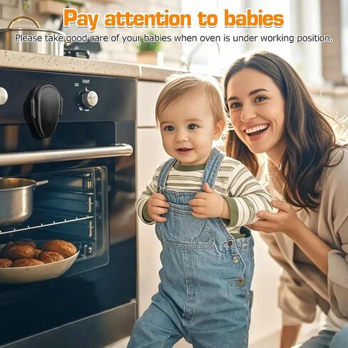 Oven Lock Child Safety (2 Pack),Oven Door Lock,Oven Front Lock, Baby Proofing, Baby and Child Proof Locks for Drawer Oven Stove Door, Upgrade Heat-Resistant Material, Easy to Install - Black in Kuwait