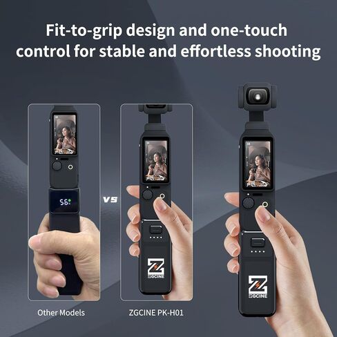 EACHSHOT Osmo Pocket 3/4 Battery Handle, ZGCINE PK-H01S 12.32Wh 3200mAH 3.85V Mini Pocket3/4 Battery Handle Replaced,Fast Charging,Reserved 1/4"Thread,Charge and Stop Anytime in Kuwait