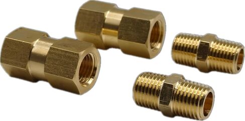 2-Pack Brass 1/4'' NPT 360 degree Swivel Air Hose Line Female Coupling Adapter with 1/4 inch MNPT Nipple Fittings for Air Compressor Pipe System in Kuwait
