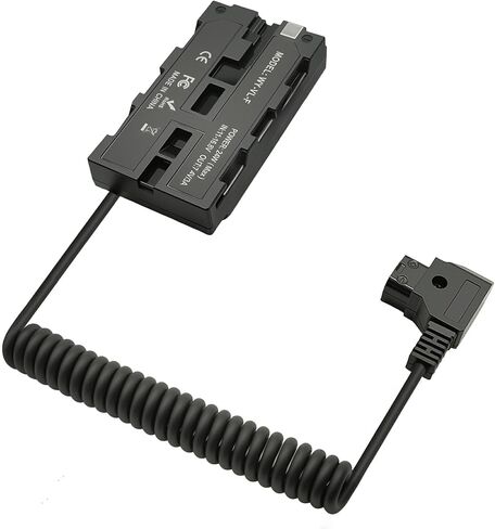 NP F550 Dummy Battery to D-Tap Ptap Male Coiled Power Cable Suitable for Sony NP F550/570/970 Atomos Ninja V Shogun Monitor (Normal Version), 32inch in Kuwait