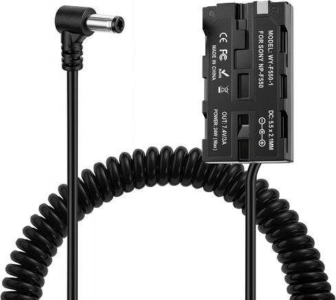 DC Barrel to NP-F970 F750 F550 Dummy Battery Power for Sony Atomos Shinobi Shogun Inferno Ninja Monitor, LED Light in Kuwait