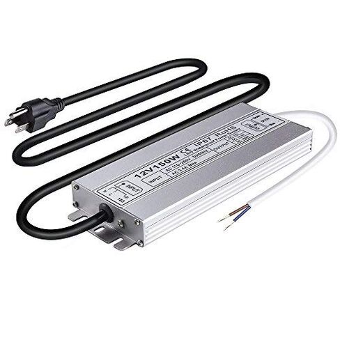 Idealy 150W 12V DC LED Power Supply, IP67 Waterproof Low Voltage Transformer LED Driver Adapter, 100-260V AC to 12V DC Converter for LED Strips, Outdoor Lights, CCTV Cameras & More in Kuwait