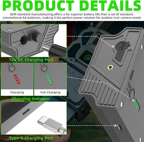 2 Pack Reveal Lipo Lithium Battery Pack for Tactacam Reveal X Gen 3.0, X Gen 2.0, X Pro, X Pro 3.0, X, XB, SK, Ultra Cellular Trail Camera, 6.0Ah Rechargeable Li-Ion Cartridge-Support Solar Charge in Kuwait