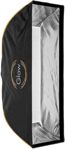 Glow EZ Lock 16x48" Quick Strip Rectangular Bowens Mount Softbox w/External, Internal Diffusers, Deflector Disk, Grid, Soft box Speedring Adapter for Studio Softbox Lighting in Kuwait