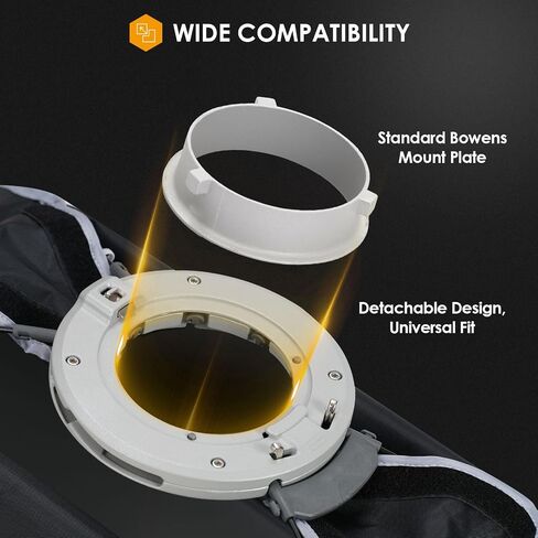 TARION 23.6"x35.4" Quick Release Strip Softbox - Foldable Bowens Mount Softbox with Diffusers/Honeycomb Grid/Carrying Bag for Live Streaming, Photography, Videography (SQ-6090F) in Kuwait