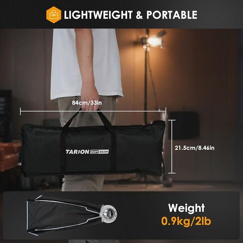 TARION 23.6"x35.4" Quick Release Strip Softbox - Foldable Bowens Mount Softbox with Diffusers/Honeycomb Grid/Carrying Bag for Live Streaming, Photography, Videography (SQ-6090F) in Kuwait