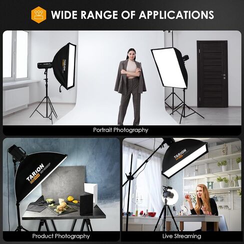 TARION 23.6"x35.4" Quick Release Strip Softbox - Foldable Bowens Mount Softbox with Diffusers/Honeycomb Grid/Carrying Bag for Live Streaming, Photography, Videography (SQ-6090F) in Kuwait
