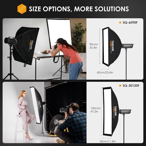 TARION 23.6"x35.4" Quick Release Strip Softbox - Foldable Bowens Mount Softbox with Diffusers/Honeycomb Grid/Carrying Bag for Live Streaming, Photography, Videography (SQ-6090F) in Kuwait