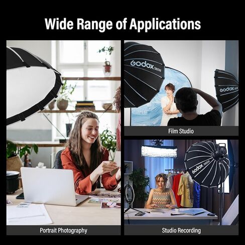 Godox Softbox 105cm/41.3" White Inner Godox S105W Bowens Mount Softbox with Diffuser & Carry Case Quick-Setup Durable Softbox, Compact for Photography Shooting/Continous Light/Strobe Flash/Portrait in Kuwait
