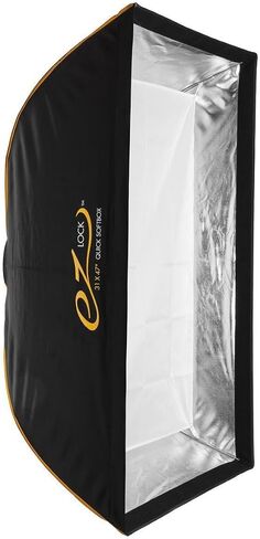 Glow EZ Lock 31x47" Quick Strip Rectangular Bowens Mount Softbox Lighting Kit with External, Internal Diffusers, Deflector Disk and Grid, Folding Softbox for Studio Lighting in Kuwait