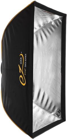 Glow EZ Lock 31x47" Quick Strip Rectangular Bowens Mount Softbox Lighting Kit with External, Internal Diffusers, Deflector Disk and Grid, Folding Softbox for Studio Lighting in Kuwait