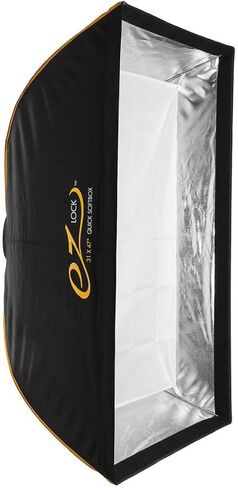 Glow EZ Lock 31x47" Quick Strip Rectangular Bowens Mount Softbox Lighting Kit with External, Internal Diffusers, Deflector Disk and Grid, Folding Softbox for Studio Lighting in Kuwait