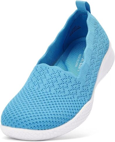 Puxowe Women's Slip-on Loafers and Walking Shoes with Arch Support, Comfortable Mesh Flats, Lightweight Casual Tennis Shoes for Travel Work, Breathable Non-Slip Daily Sneakers in Kuwait