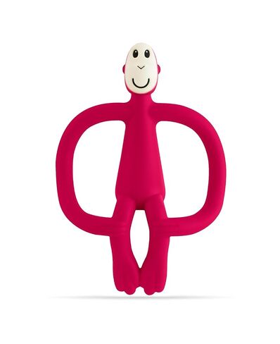Matchstick Monkey Original Teether & Gel Applicator – Silicone Baby Teether, Easy-to-Grip, BPA-Free, Supports Self-Soothing & Early Brushing, 3 Months+, 4 Inches, Rubine Red in Kuwait