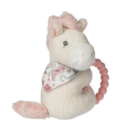 Mary Meyer Soft Baby Rattle with Soothing Teether Ring, 6-Inches, Cream Giddy Up Pony in Kuwait
