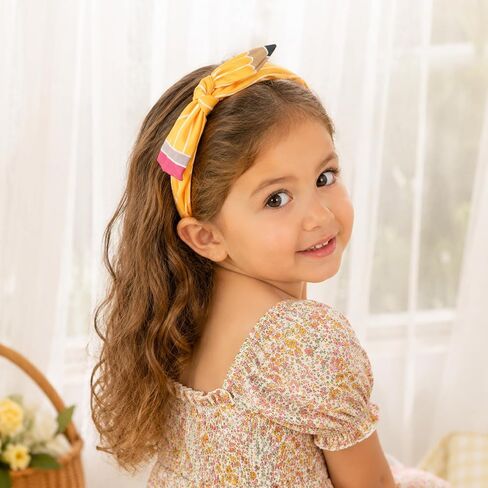 2 Pcs First Day Back to School Pencil Hair Accessories for Girls Teacheres | Pencil Bow Clip Headband for Girls,School Uniform Hair Bows,Back to School Supplies,for School Outfits,Adorable Accessory in Kuwait