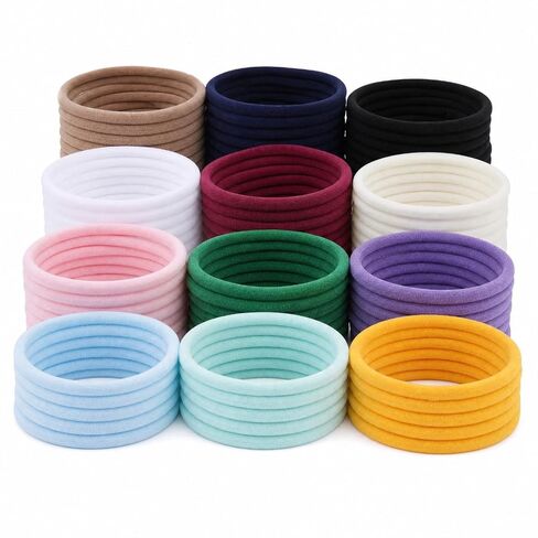 Lawie 100 Pack Bulk Super Soft Stretchy Elastic Nylon Headbands Bow Nude Hairband Slim Turban Headwrap Hair Ties Ponytail Holder for Newborn Infant Toddler Baby Girls in Saudi Arabia