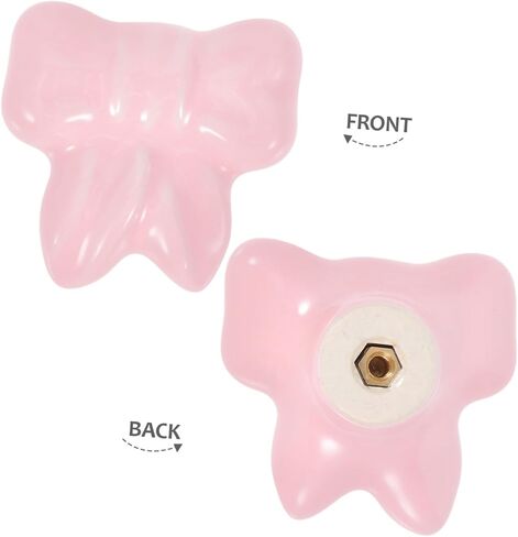MERRYHAPY 2pcs Bow Shaped Ceramic Knobs for Children's Room Furniture Vintage Style Drawer Pulls Decorative Wardrobe Handles Suitable for Cabinets and Dressers in Kuwait