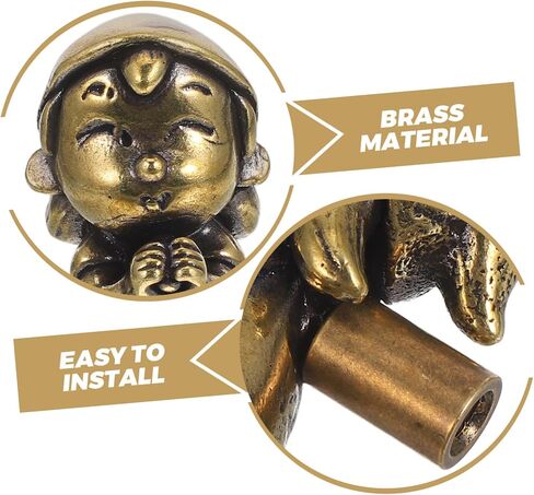 Cute Brass Knob for Boy Girl Rooms Vintage Style Decorative Handle for Dressers Cabinets and Dollhouses Playful Design for Boy Girl's Bedrooms Easy Installation in Kuwait
