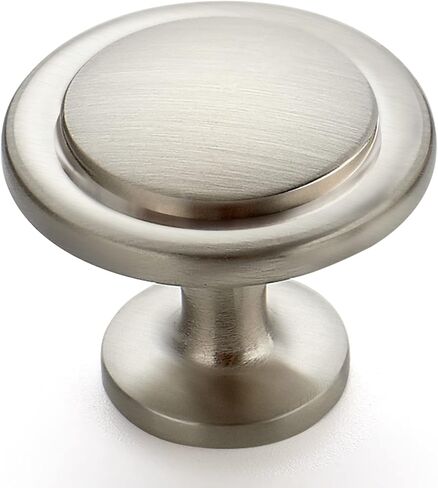 Ravinte Brushed Nickel Cabinet Knobs Zinc Drawer Knobs, 1-1/4 Inch, 30 Pack | Round Knob Shape, Smooth Pull Grip, Kitchen Cabinet Update, For Dressers, Drawers, Cabinet Doors, Furniture Hardware Projects in Kuwait