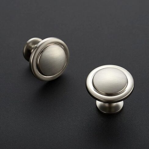 Ravinte Brushed Nickel Cabinet Knobs Zinc Drawer Knobs, 1-1/4 Inch, 30 Pack | Round Knob Shape, Smooth Pull Grip, Kitchen Cabinet Update, For Dressers, Drawers, Cabinet Doors, Furniture Hardware Projects in Kuwait