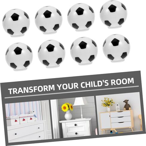 Levemolo 8pcs Cute Soccer Design Kitchen Cabinet Knobs Safety Boys and Girls Drawer Pulls Collision Handles for Boys and Girls Furniture in Kuwait
