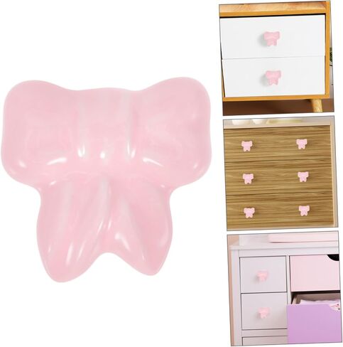 Mikinona 2pcs Furniture Hardware Sturdy Ceramic Cabinet Door Knobs Bow Pulls for Boys and Girls Dresser Decorative in Kuwait