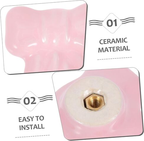 Mikinona 2pcs Furniture Hardware Sturdy Ceramic Cabinet Door Knobs Bow Pulls for Boys and Girls Dresser Decorative in Kuwait