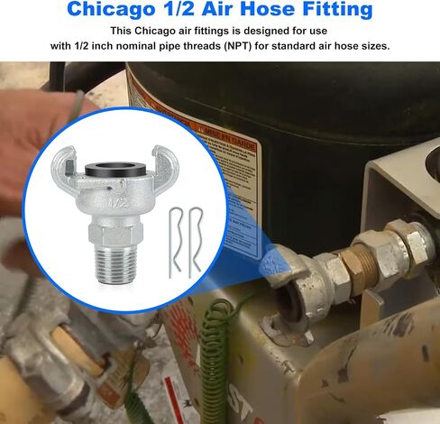 1/2 Inch Chicago Air Fitting NPT Iron Air Hose Fitting (Male End) | 2 Lug Universal Coupling 1/2'' Chicago Fitting in Kuwait