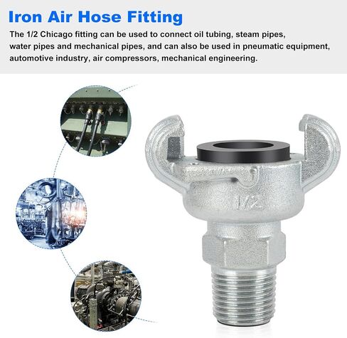 1/2 Inch Chicago Air Fitting NPT Iron Air Hose Fitting (Male End) | 2 Lug Universal Coupling 1/2'' Chicago Fitting in Kuwait