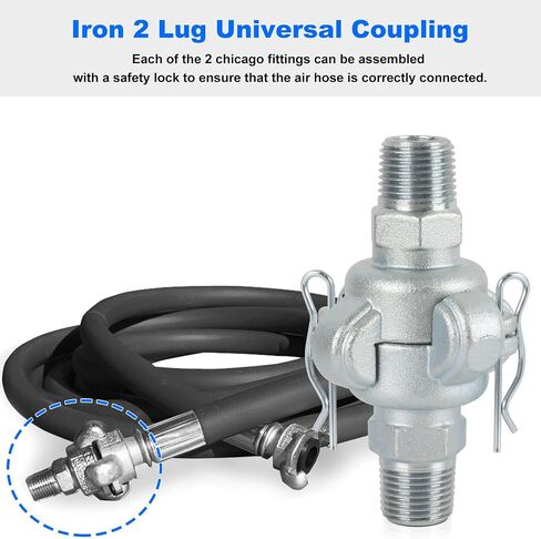 1/2 Inch Chicago Air Fitting NPT Iron Air Hose Fitting (Male End) | 2 Lug Universal Coupling 1/2'' Chicago Fitting in Kuwait