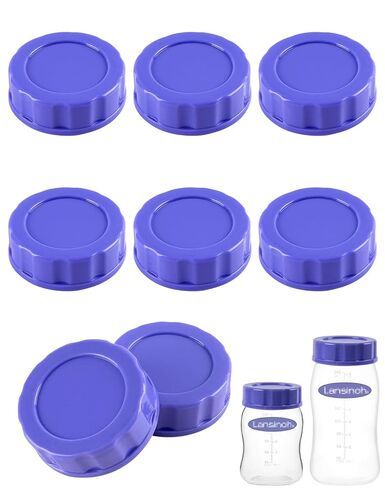 Baby Bottle Caps Compatible with Lansinoh Bottles, Travel and Storage Bottle Lids Replacement, 8 Count, Purple in Kuwait