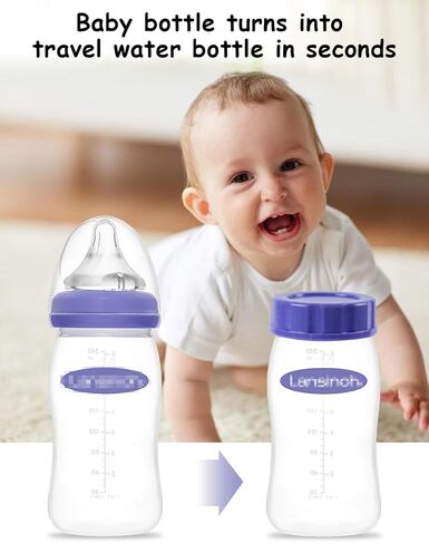 Baby Bottle Caps Compatible with Lansinoh Bottles, Travel and Storage Bottle Lids Replacement, 8 Count, Purple in Kuwait