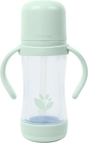 green sprouts® Glass & Sprout Ware® Sip & Straw 5oz., 6mo+, Plant-Plastic, Platinum-Cured Silicone, Dishwasher Safe, Grows with Baby, Tested for Hormones, 5oz, Light Sage in Kuwait
