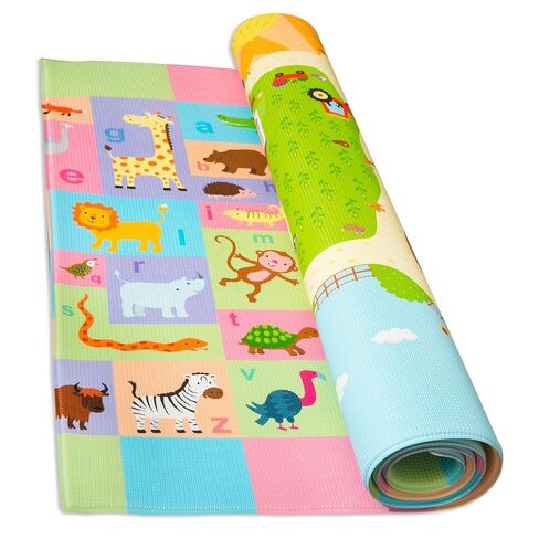 Baby Care Play Mat (Medium, Playful - Busy Farm) 73’’ x 49’’ Original One-Piece Reversible Rollable Waterproof Play Mat for Infants, Babies, Toddler, and Kids in Kuwait
