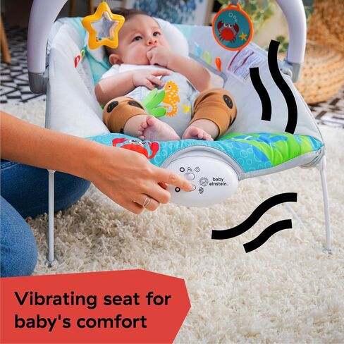 Baby Einstein Ocean Explorers Musical Bouncer Infant Seat, Kick to It Neptune, Unisex, for Ages 0-6 Months up to 20 lbs in Kuwait