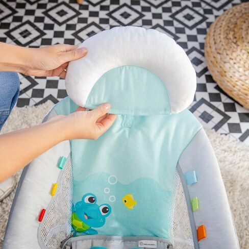 Baby Einstein Ocean Explorers Musical Bouncer Infant Seat, Kick to It Neptune, Unisex, for Ages 0-6 Months up to 20 lbs in Kuwait