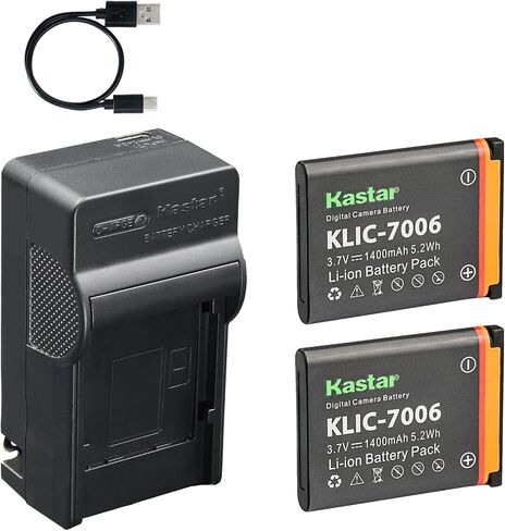 Kastar 4-Pack Battery and AC & USB-C Charger, Compatible with Kodak KLIC-7006 LB-012 for EasyShare M22 M23 M200 M522 M530 M550 M575 M580 M883 M5350 M5370 and PixPro FZ51 FZ53 FZ55 SL5 in Kuwait