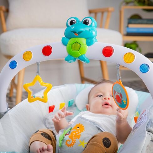 Baby Einstein Ocean Explorers Musical Bouncer Infant Seat, Kick to It Neptune, Unisex, for Ages 0-6 Months up to 20 lbs in Kuwait