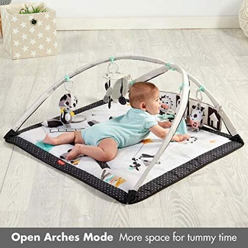 Tiny Love Baby Tummy Time Play Mat, Gymini Deluxe Baby Play Mats for Floor, Magical Tales Black & White Activity Gym in Kuwait