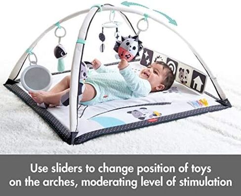 Tiny Love Baby Tummy Time Play Mat, Gymini Deluxe Baby Play Mats for Floor, Magical Tales Black & White Activity Gym in Kuwait